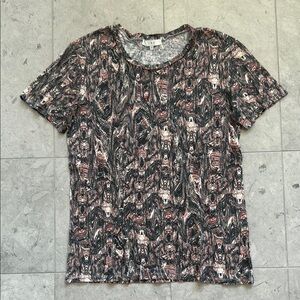 IRO Joey Linen Abstract Tee sz 2/M